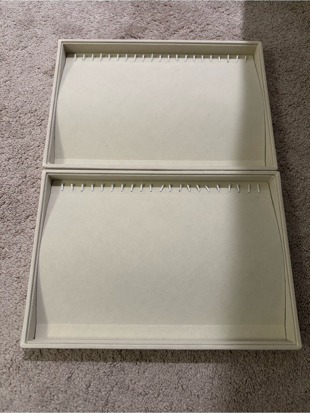 Two Neutral Jewelry Display Trays